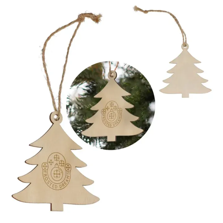 Tree shaped wooden Christmas ornament - LT90283 (gadzety reklamowe)